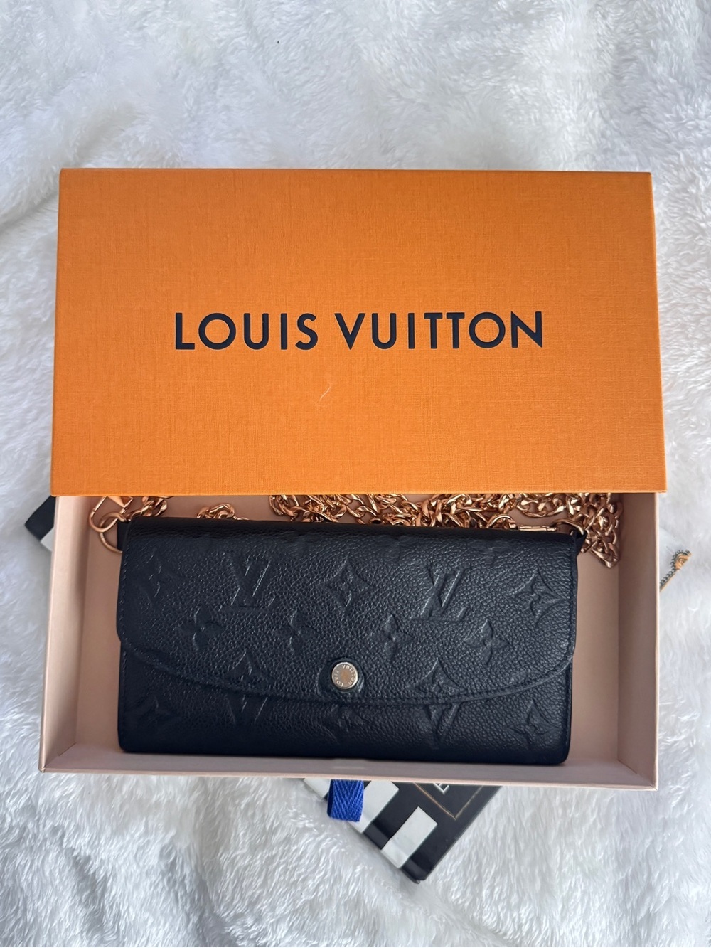 Authentic Louis Vuitton Black Monogram Chain Wallet Crossbody - Picture 8 of 12
